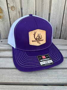 Brex Purple and White- leather patch hat