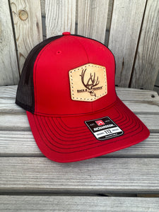 Brex Red and Black- leather patch hat
