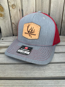 Brex Lt. Gray and Red- leather patch hat