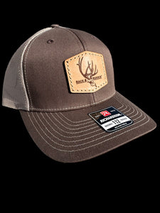 Brex Brown and Tan- leather patch hat