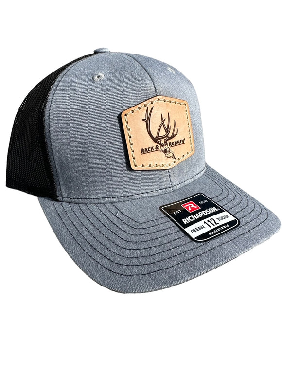 Brex Lt. Gray and Black- leather patch hat