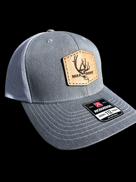 Brex Lt. Gray and White- leather patch hat