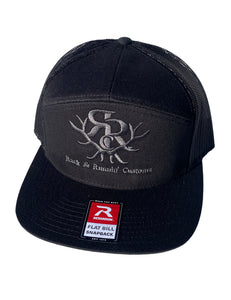 RRC Black 7 panel hat